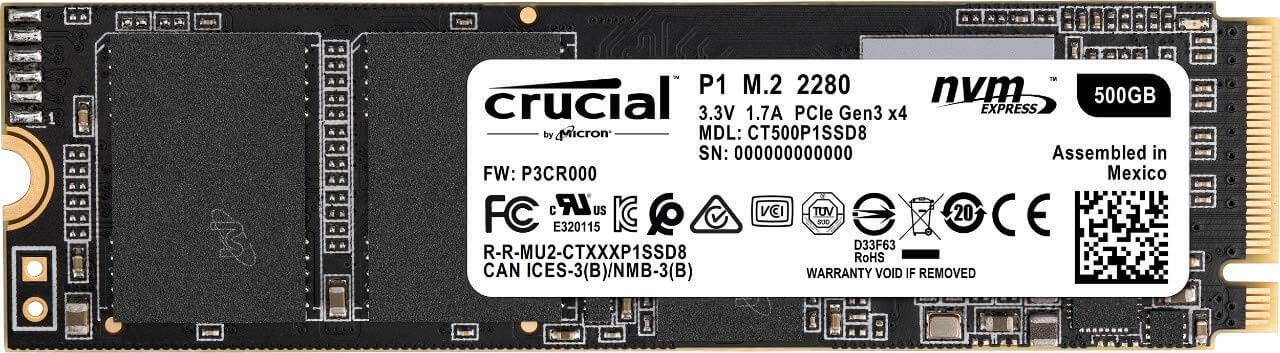 כונן Crucial NVMe PCIe M.2 SSD בנפח 500GB