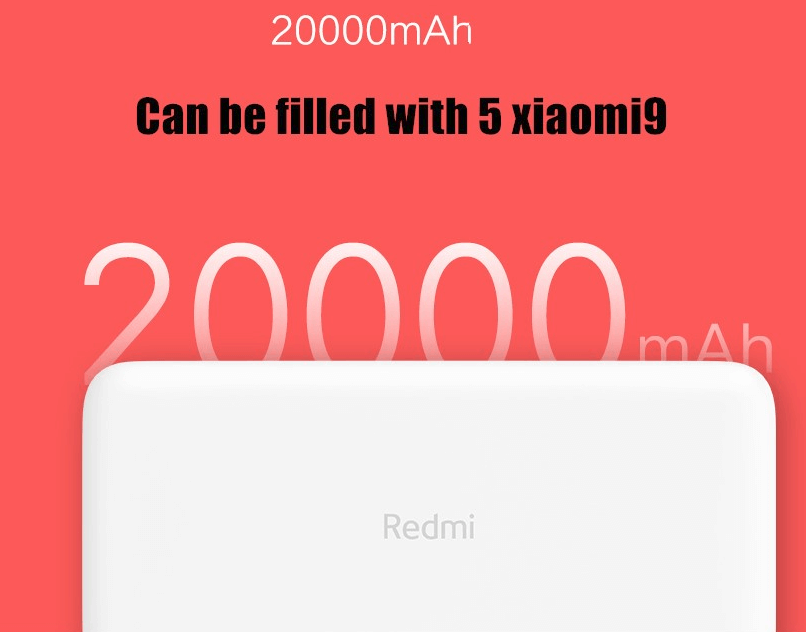 מטען נייד Xiaomi Redmi 20000mah