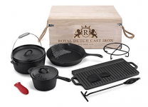 סט 11 חלקים כלי בישול מברזל יצוק מבית ROYAL DUTCH CAST IRON