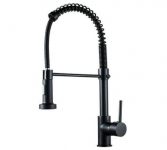 ברז מטבח נשלף גבוה עם קפיץ – צבע שחור