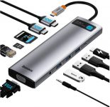 מפצל 11 ב 1 למחשב Baseus Hub עם 2 חיבורי HDMI