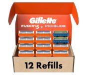 מארז 12 סכיני גילוח Gillette כולל 10 סכיני Fusion5 ו-2 סכיני ProGlide