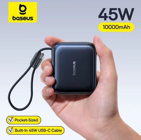 מטען נייד Baseus 45W עם כבל TYPE-C מובנה