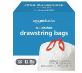 שקיות אשפה Amazon Basics בנפח 49 ליטר מארז 120 שקיות