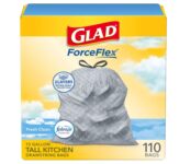 שקיות אשפה Glad ForceFlex חזקות במיוחד עם שרוכים 110 יחידות