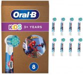 ראשים למברשת שיניים חשמלית לילדים Oral B אורל בי מארז 8 יחידות ספיידרמן