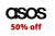 קופון עד 50% הנחה באתר asos