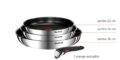 סט Tefal Ingenio Emotion כולל 3 מחבתות וידית נשלפת