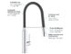 ברז נשלף למטבח GROHE Feel 31489000 צבע שחור